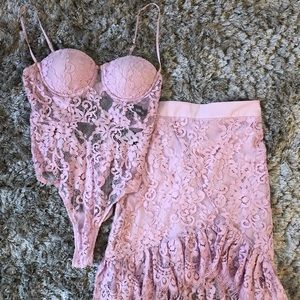 REVOLVE NBD Caroline bodysuit & Annie skirt Lilac
